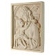 Our Lady with baby Jesus waxed wood plaque in relief Valgardena s3