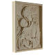 Our Lady with baby Jesus waxed wood plaque in relief Valgardena s4