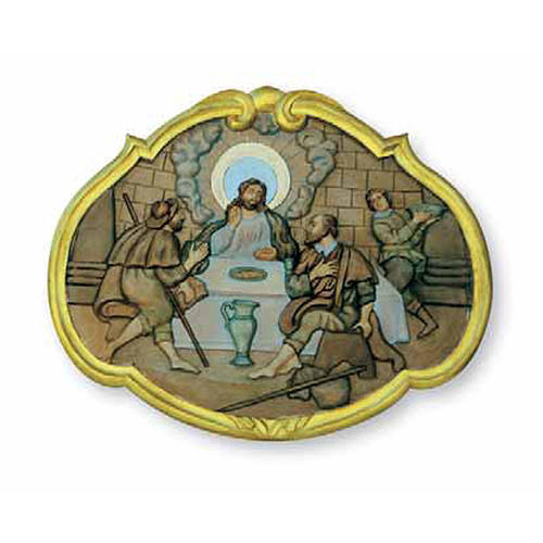Rilievo legno Cena di Emmaus 55x45 cm 1