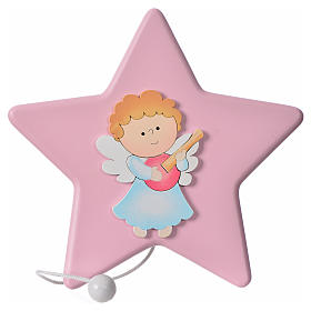 Estrella Ángel con mandolina y carillón 16x16 cm s1
