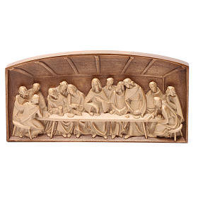 Bas-relief, Last Supper in multi-patinated Valgardena wood