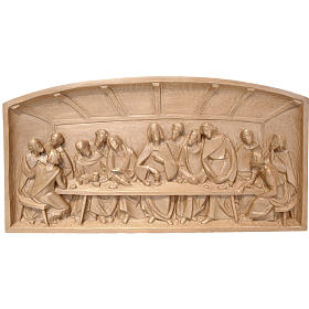 Bas-relief, Last Supper in patinated Valgardena wood