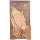 Bas-relief with joined hands, multi-patinated Valgardena wood s1