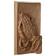 Bas-relief with joined hands patinated Valgardena wood s3