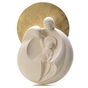 Holy Family with gold halo, fire clay