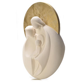 Holy Family with gold halo, fire clay