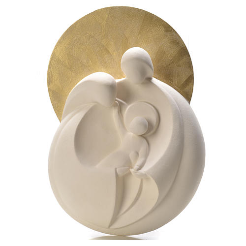 Holy Family with gold halo, fire clay 1