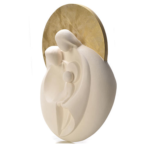 Holy Family with gold halo, fire clay 2