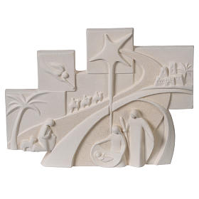 Christmas tale, bas-relief in fire clay