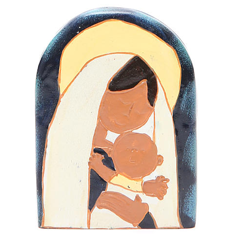 STOCK Bas-relief Mary with Child painted resin 1