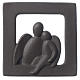 Guardian Angel bas relief in stoneware coffee colour 16X16 cm s1