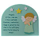 Angel of God shovel with aqua green wooden dome and Angel 15x20 cm s1
