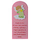 Bild aus grűn und rosa gefärbtem Holz mit Engel-Gottes Gebet und Engel, 30 x 10 cm s1