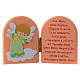 Hail Mary diptych with green Angel in pink wood 10x15 cm s1