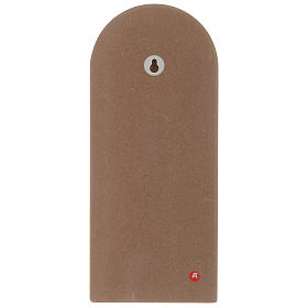 Angel of God shovel on coloured orange wood 30x10 cm s2