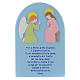 Annunciation shovel in light blue wood 25x15 cm with Hail Mary prayer in ITALIAN s1