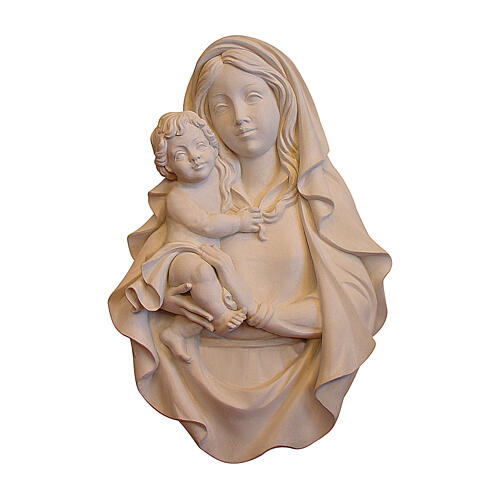 Flachrelief der Madonna von Raffaello aus natűrlichem Grődnertal-Holz 1