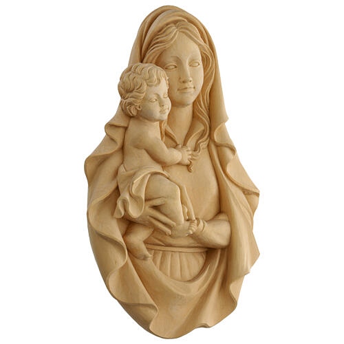 Płaskorzeźba Madonna Raffaello drewno Valgardena naturalne 5