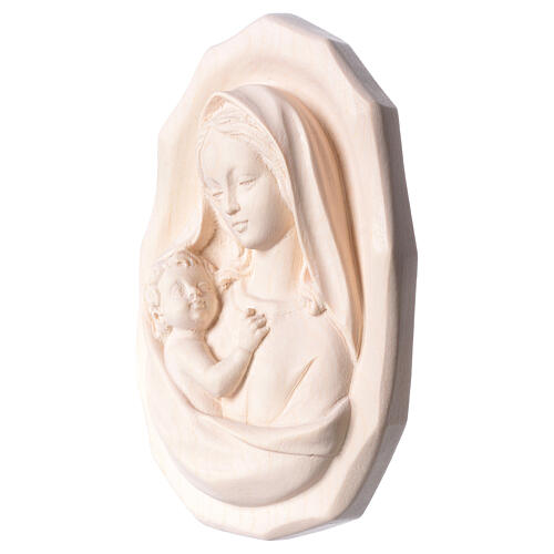 Flachrelief der Madonna mit dem Jesuskind aus natűrlichem Grődnertal-Holz 3