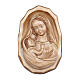 Flachrelief aus gebräuntem Grődnertal-Holz, Madonna mit Jesuskind, 3 Farben s1