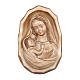 Our Lady with Baby Jesus bas relief in wood of Valgardena burnished in 3 colours s1