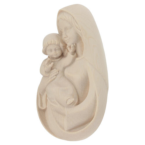 Flachrelief der klassischen Madonna aus natűrlichem Grődnertal-Holz 2
