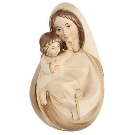 Our Lady classic bas relief in wood burnished in 3 colours Valgardena