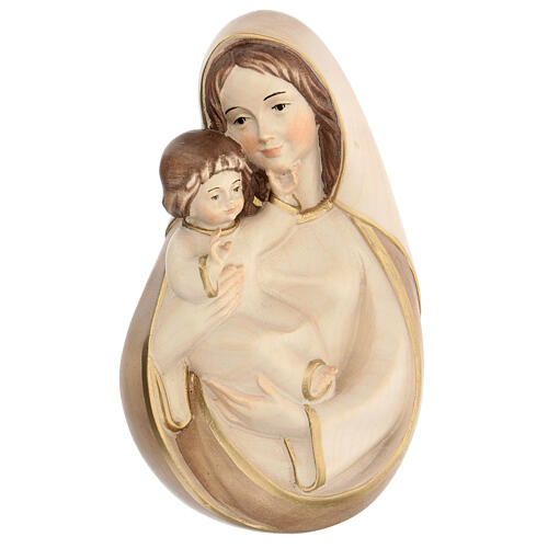 Our Lady classic bas relief in wood burnished in 3 colours Valgardena 1