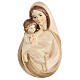 Our Lady classic bas relief in wood burnished in 3 colours Valgardena s1