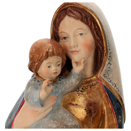 Flachrelief der klassischen Madonna aus Grődnertal-Holz mit antikem Feingold, 40 cm 2