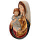 Flachrelief der klassischen Madonna aus Grődnertal-Holz mit antikem Feingold, 40 cm s3