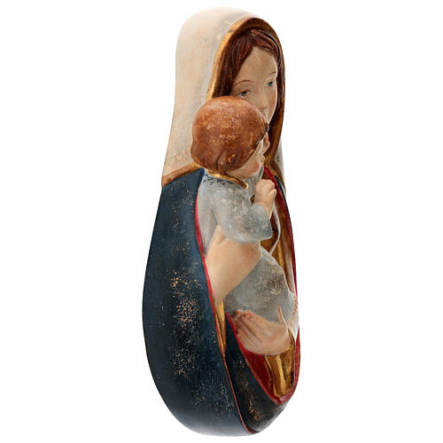 Bassorilievo Madonna classica 40 cm legno Valgardena oro zecchino antico 8