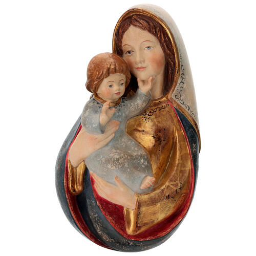 Baixo-relevo Virgem clássica 40 cm madeira Val Gardena ouro maciço antigo 1
