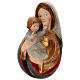 Baixo-relevo Virgem clássica 40 cm madeira Val Gardena ouro maciço antigo s1