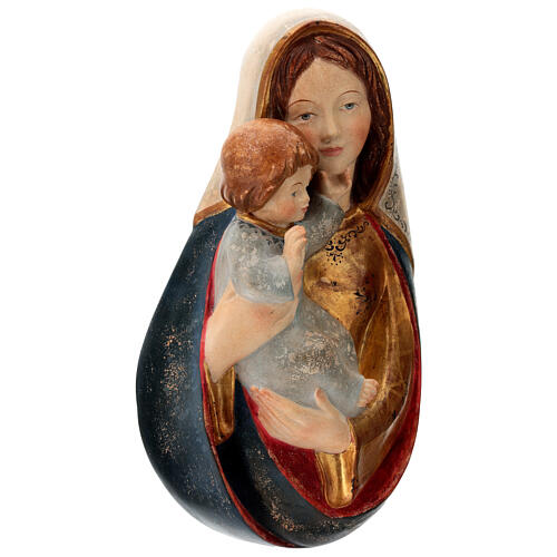Our Lady classic bas relief 40 cm in wood finished in antique pure gold Valgardena 5