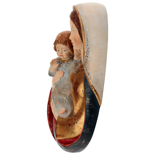 Our Lady classic bas relief 40 cm in wood finished in antique pure gold Valgardena 7