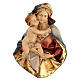 Relief Sainte Vierge buste à suspendre bois peint Val Gardena s1