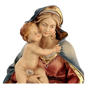 Relief Madonna popiersie do zawieszenia drewno malowane Val Gardena