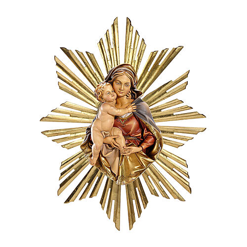 Oberkőrper-Relief der Madonna zum Aufhängen mit Strahlenkranz, 14-21 cm 1