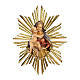 Sculpture to hang Virgin bust with halo in painted wood, Val Gardena 14-21 cm s1