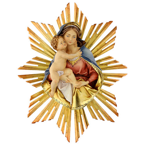 Relief Sainte Vierge buste à suspendre avec auréole à rayons 14-21 cm 1