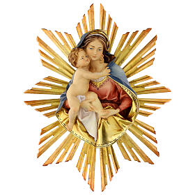 Rilievo Madonna busto da appendere con raggiera 14-21 cm
