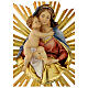 Our Lady and baby Jesus with rays painted wood relief, Valgardena s2