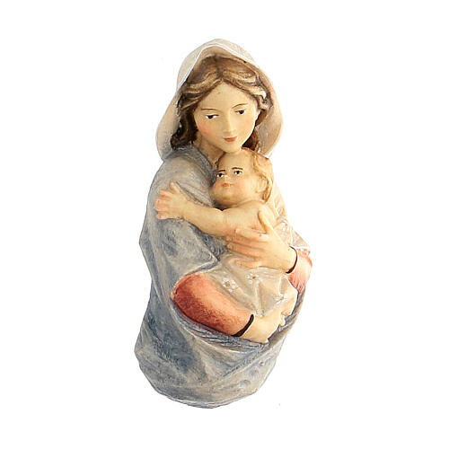 Oberkőrper-Wandrelief der Madonna aus bemaltem Grődnertal-Holz, 9-15-23 cm 2