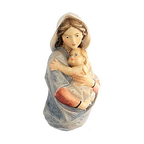 Relief Sainte Vierge buste à suspendre bois peint Val Gardena 9-15-23 cm