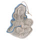 Icône Vierge Enfant céramique Deruta blanche détails bleus 5x5x1 cm s2