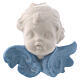 Virgin icon, white ceramic, blue details, Deruta, 10x10x5 cm s10