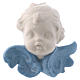 Icono Virgen de cerámica Deruta blanca detalles azules 10x10x5 cm s10