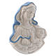 Icona Madonnina in ceramica Deruta bianca particolari blu 10x10x5 cm s2