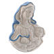 Our Lady icon of white Deruta ceramic with blue details 4x3x1 in s2